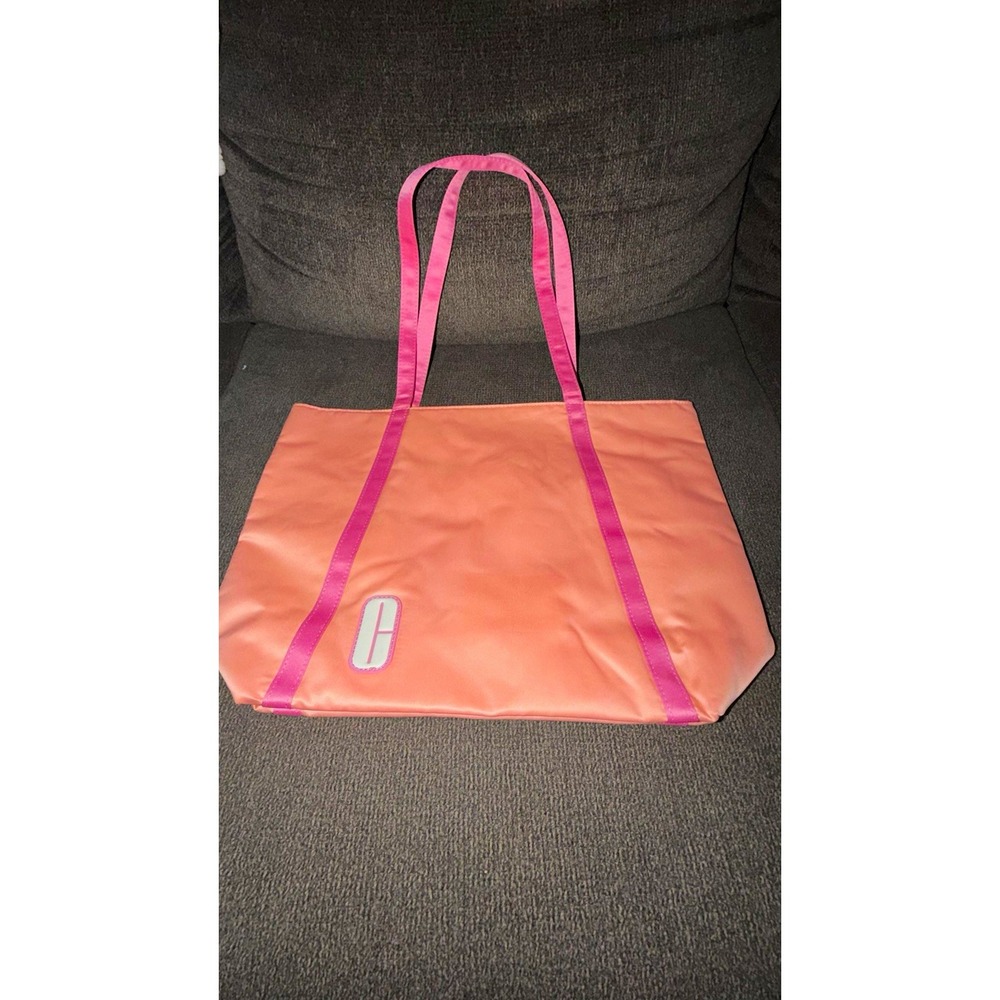 Clique Pink Nylon Tote Bag Accent Double Handles Open Closure Solid Rectangle